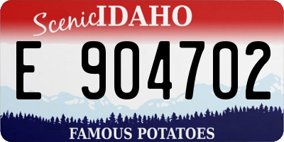 ID license plate E904702
