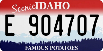 ID license plate E904707