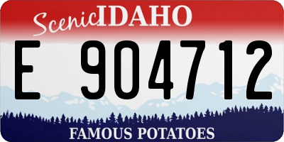 ID license plate E904712