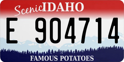 ID license plate E904714