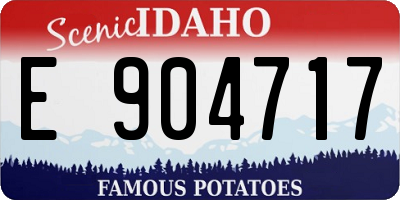 ID license plate E904717