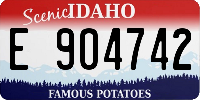 ID license plate E904742