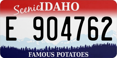 ID license plate E904762