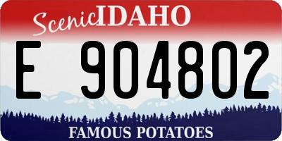 ID license plate E904802