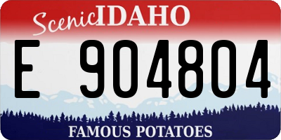 ID license plate E904804