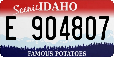 ID license plate E904807