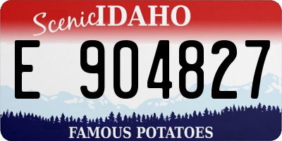 ID license plate E904827