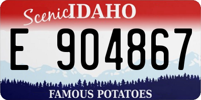 ID license plate E904867