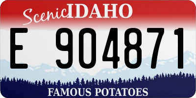 ID license plate E904871
