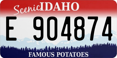 ID license plate E904874