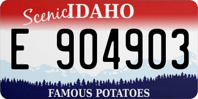 ID license plate E904903