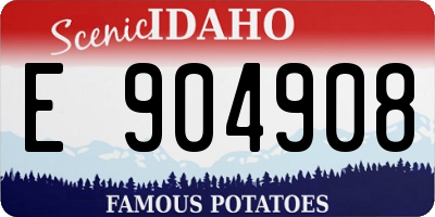 ID license plate E904908