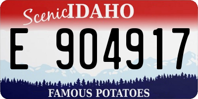 ID license plate E904917