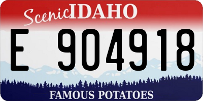 ID license plate E904918