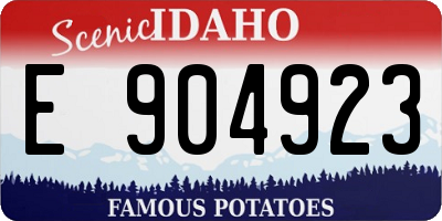 ID license plate E904923