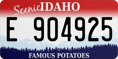 ID license plate E904925