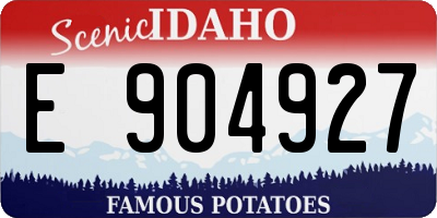 ID license plate E904927