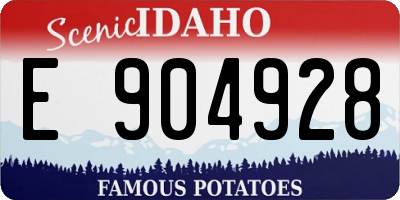 ID license plate E904928