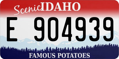 ID license plate E904939