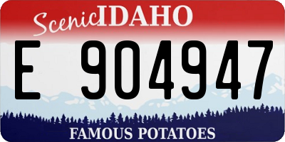ID license plate E904947
