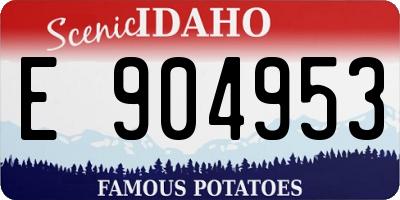 ID license plate E904953