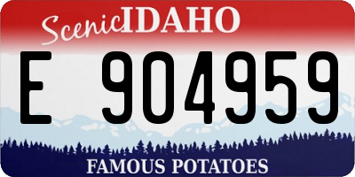ID license plate E904959