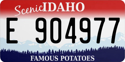 ID license plate E904977