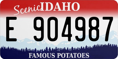 ID license plate E904987