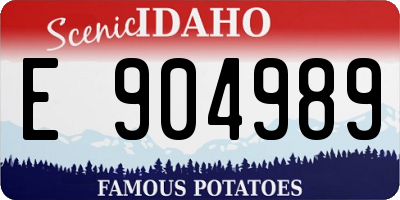 ID license plate E904989