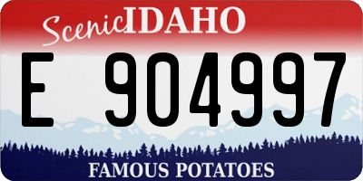 ID license plate E904997