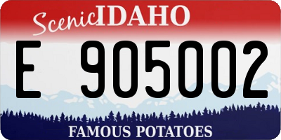 ID license plate E905002
