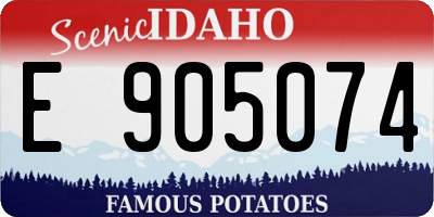ID license plate E905074