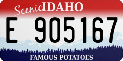 ID license plate E905167