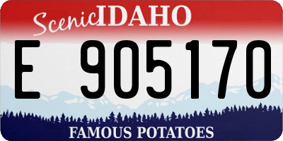 ID license plate E905170