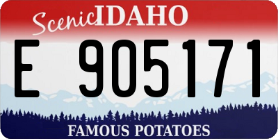 ID license plate E905171