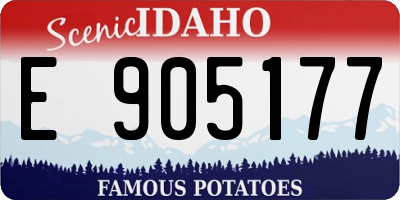 ID license plate E905177