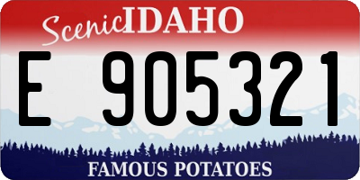 ID license plate E905321