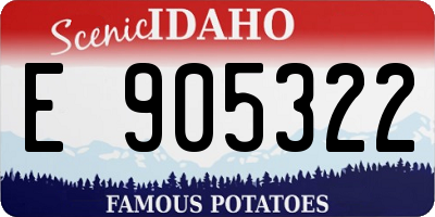 ID license plate E905322