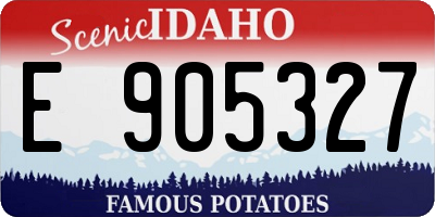 ID license plate E905327