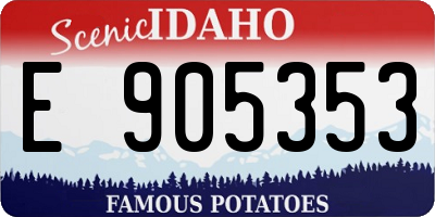 ID license plate E905353