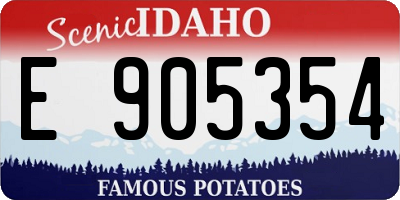 ID license plate E905354