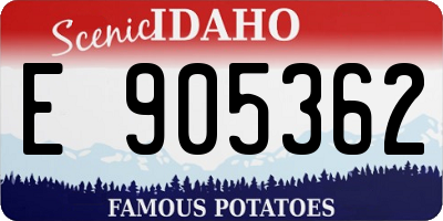 ID license plate E905362