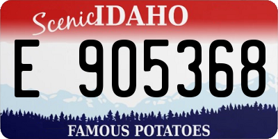 ID license plate E905368