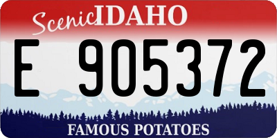 ID license plate E905372