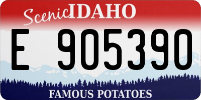 ID license plate E905390