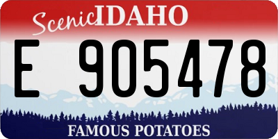 ID license plate E905478