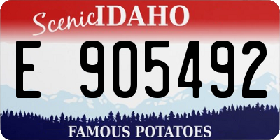 ID license plate E905492
