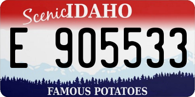 ID license plate E905533