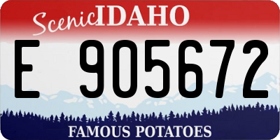 ID license plate E905672