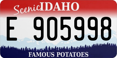 ID license plate E905998